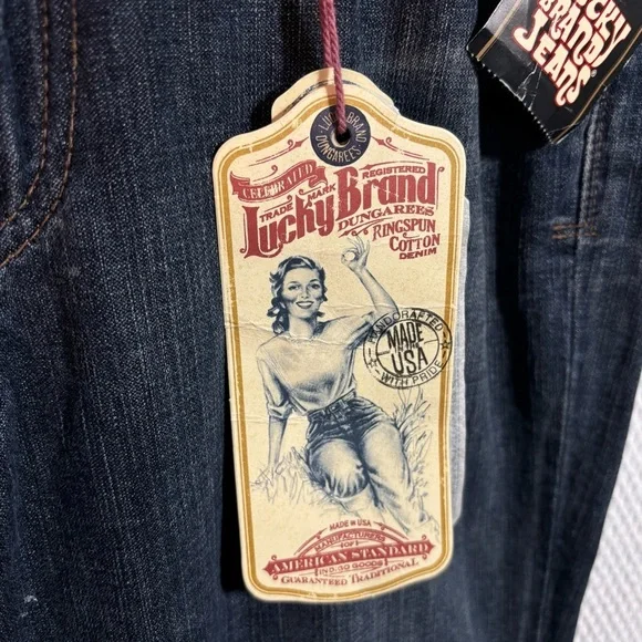LUCKY BRAND Sz 14 Classic Rider Dark Blue Denim Jeans NEW WITH TAGS - Picture 5 of 12